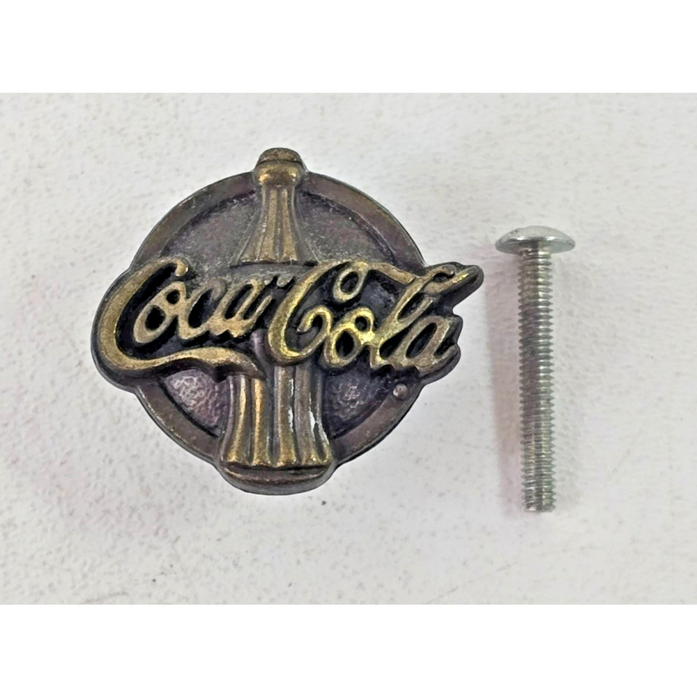 Vintage 1.75" Metal Coca Cola Bottle Draw / Cabinet Hardware Pull Handles